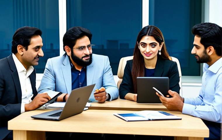 Modern Finance in Pakistan**

"A diverse group of Pakistani professionals collaborating in a modern office setting, discussing digital finance on tablets and laptops, fully clothed in modest business attire, appropriate content, safe for work, perfect anatomy, natural proportions, family-friendly, high-resolution, showcasing the integration of digital currencies in the Pakistani economy."

**