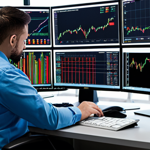 Home 8 Technical Analysis Workplace**
A focused trader, fully clothed in modest business casual attire, analyzing digital currency charts on a multi-monitor setup in a modern office. The charts display various technical indicators: Moving Averages, RSI, and MACD. Add financial news articles visible in the background. Safe for work, appropriate content, perfect anatomy, professional, natural proportions, well-formed hands, proper finger count.
**