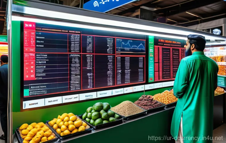 디지털화폐의 가격 조정 메커니즘 - **Prompt:** A vibrant, bustling digital marketplace scene set in a contemporary Pakistani urban envi...