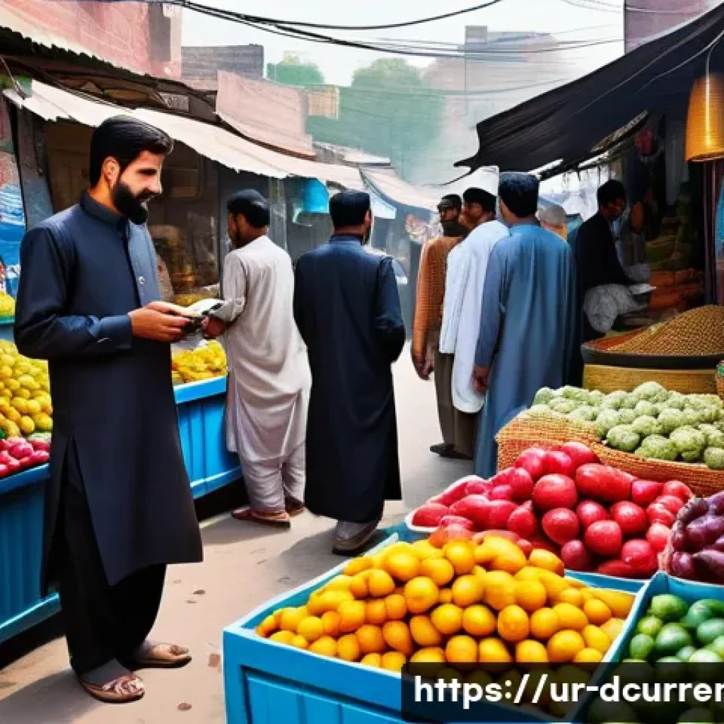 디지털화폐 발행 과정 - **Prompt for Everyday Digital Currency Use in Pakistan:**
    "A vibrant and bustling market scene i...