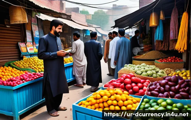 디지털화폐 발행 과정 - **Prompt for Everyday Digital Currency Use in Pakistan:**
"A vibrant and bustling market scene i...
