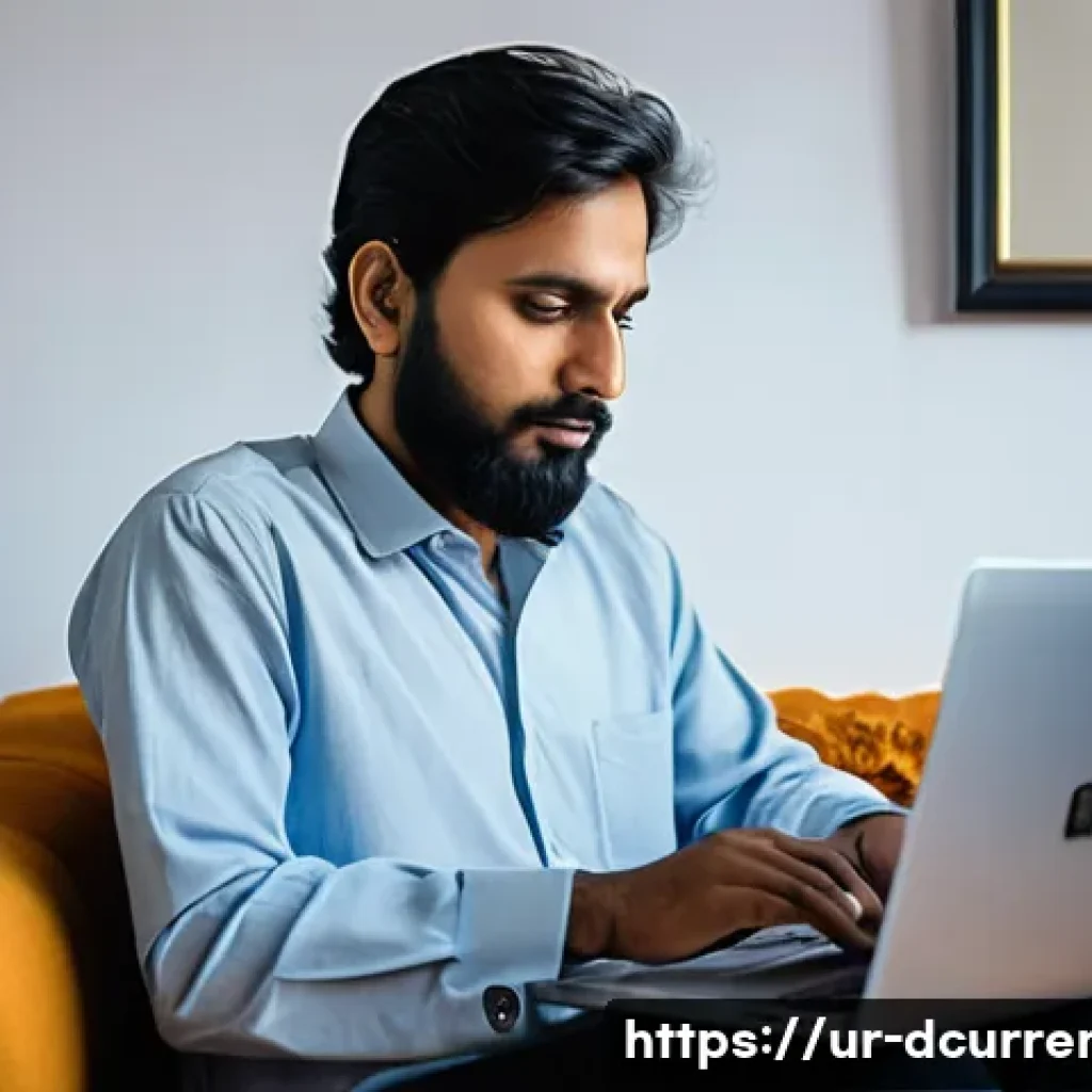 디지털화폐 가격 변동성 - **Prompt:** A Pakistani man, approximately 40 years old, sitting in a modest yet comfortable living ...