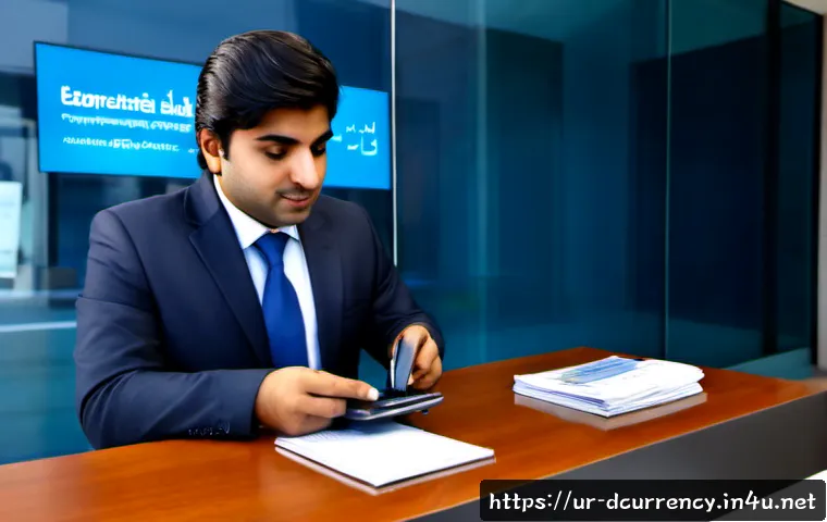 Home 17 디지털화폐와 전통 금융 시스템의 비교 - Photorealistic side-by-side comparison in a modern Pakistani bank branch: on the left, a mature bank...